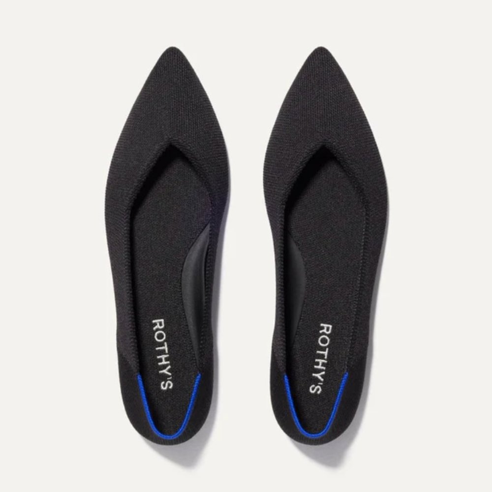 Rothy's Black The Pointe Washable Flats - EUC!